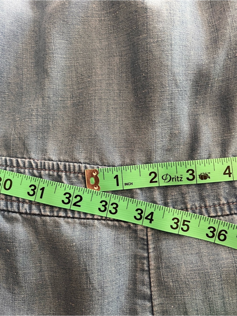 LOFT Light Blue Denim Romper with Pockets - Picture 6 of 7